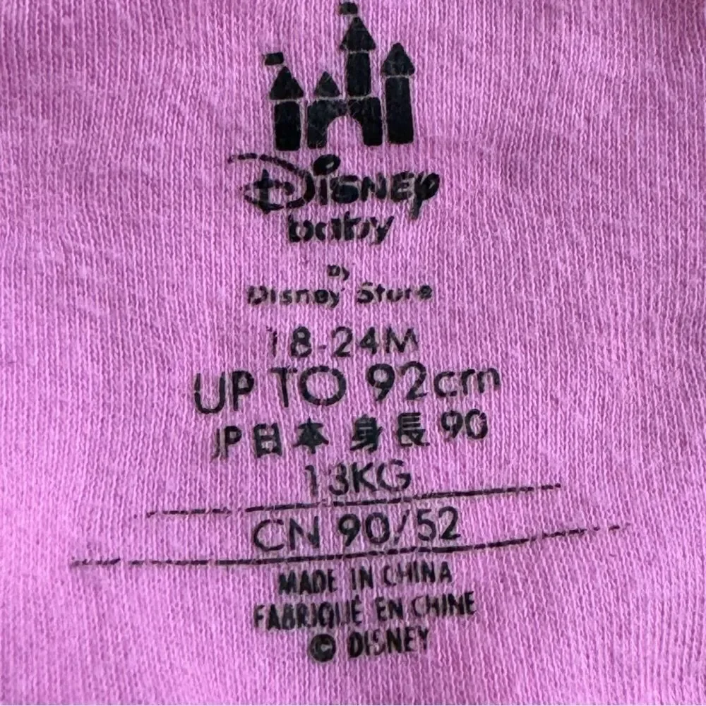 Disney Baby Short Sleeve Pink Heart Print Tulle Skirt Onesie. 18-24 Months.